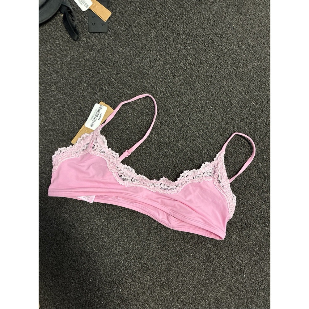 Skims Fits Everybody Lace Scoop Bralette Pink Size XS NWT Women's New